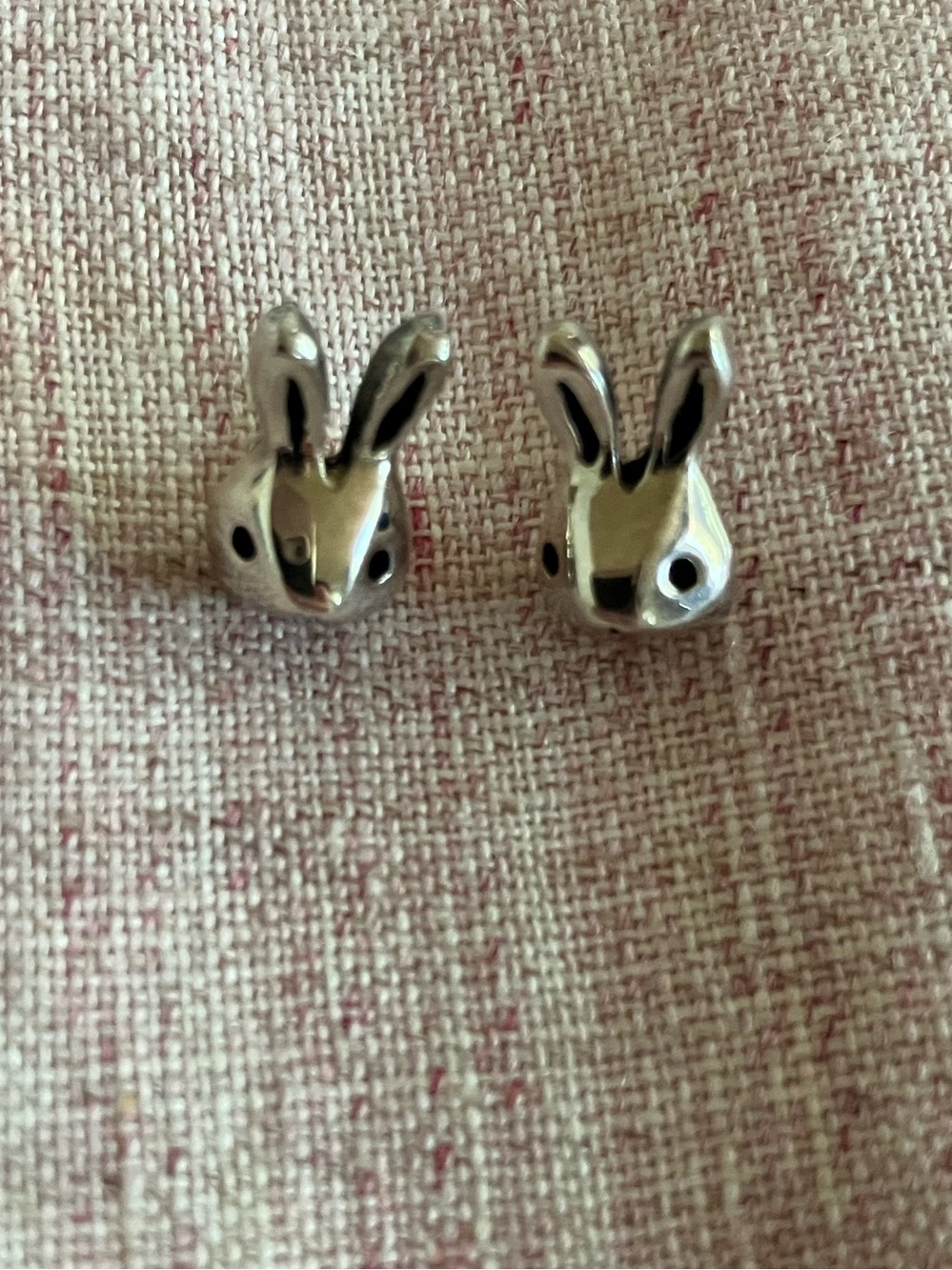 Elaine Ho Silver Bunny Stud Earrings